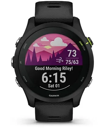 Garmin buy Forerunner 245 42 mm Smartwatch in Black with Purple Band