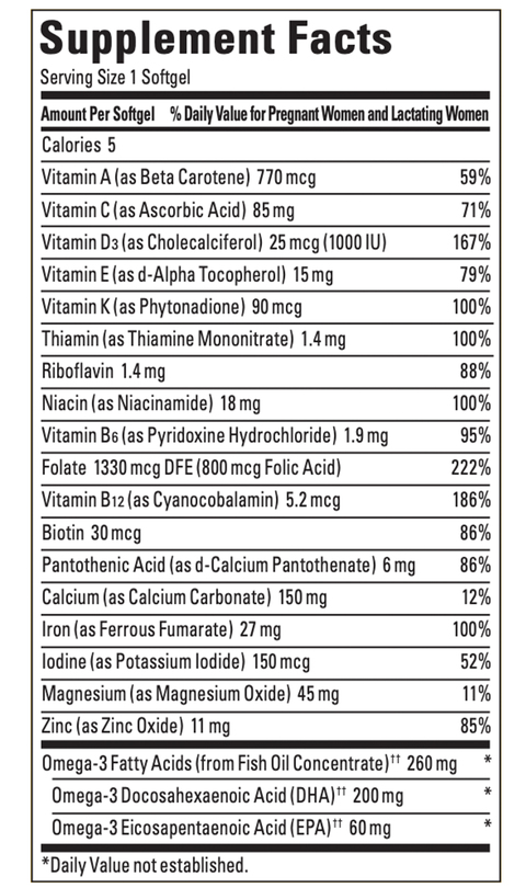 Supplement Facts Label