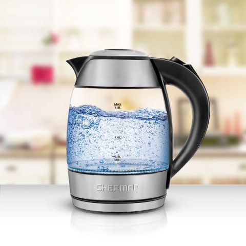 1.7-Liter Easy Fill Glass Electric Kettle – Chefman