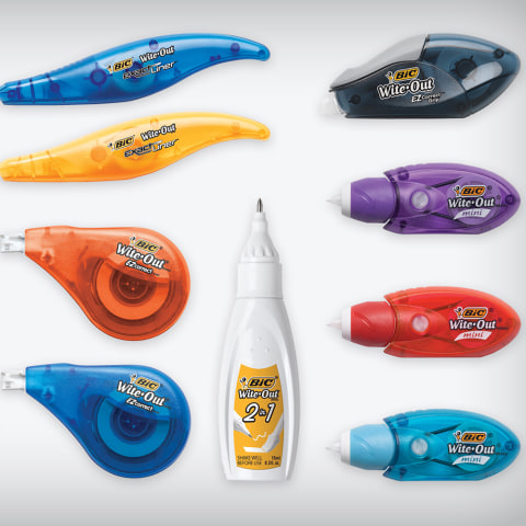 BIC Wite-Out Brand Mini White Correction Tape, 12-Pack for School Supplies