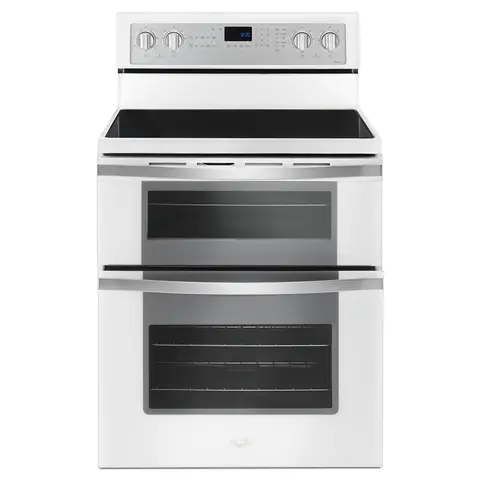Whirlpool 30 Freestanding Double Oven Electric Range White Ice