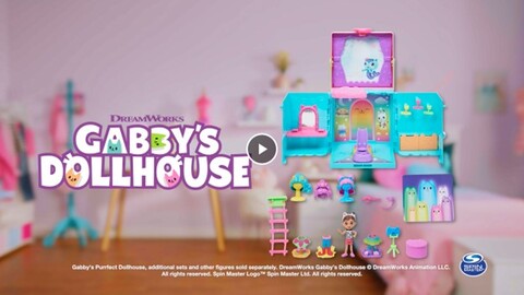 thumbnail video image 2 of Gabby’s Dollhouse, Rainbow Closet Portable Playset with a Gabby Doll, 2 of 11