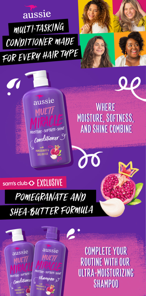 Aussie Multi Miracle Shampoo Moisture + Softness + Shine, Great