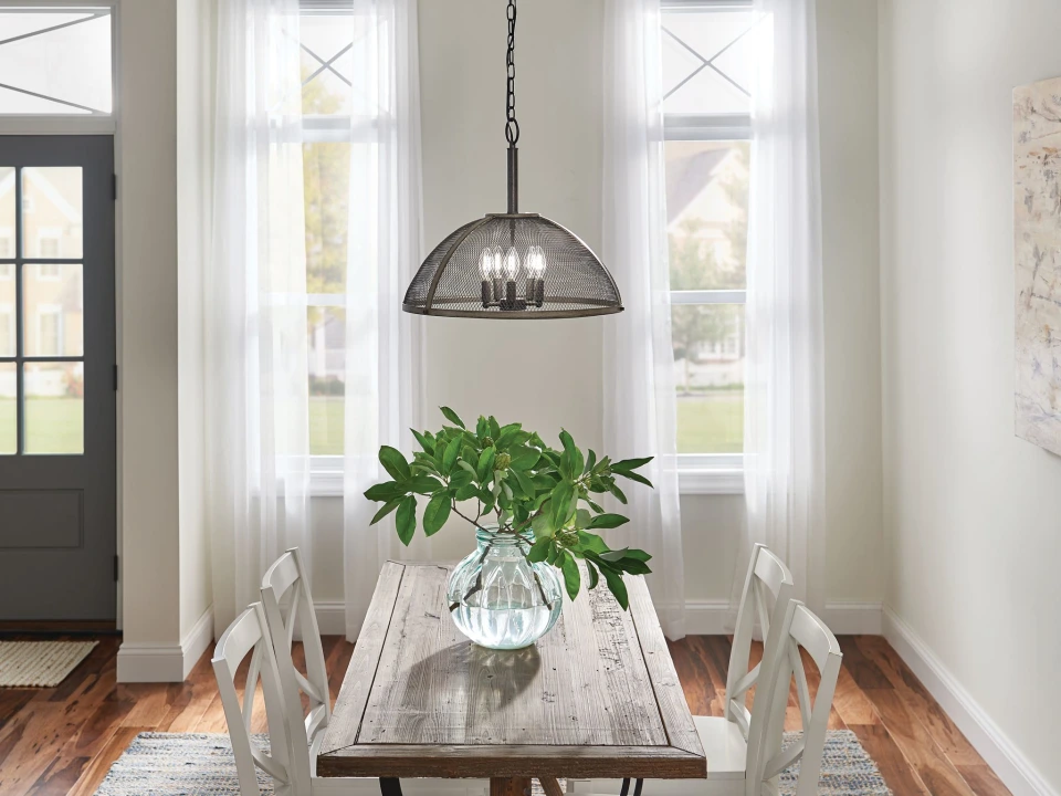 Kichler Solander 5-Light Olde Bronze Transitional Clear Glass Linear Large Hanging Kitchen Island Light