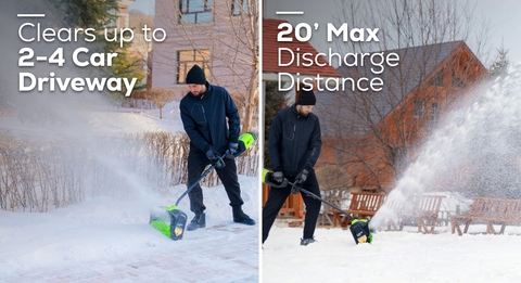 This Greenworks 80V electric snow shovel clears 12-inch path 6 inches deep  for $367 (Reg. $480)