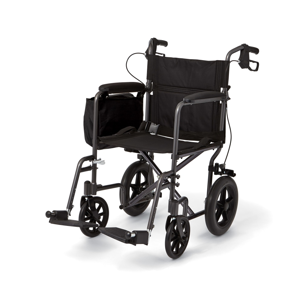 Medline Elite Aluminium Transport Wheelchair Titanium Grey Costco