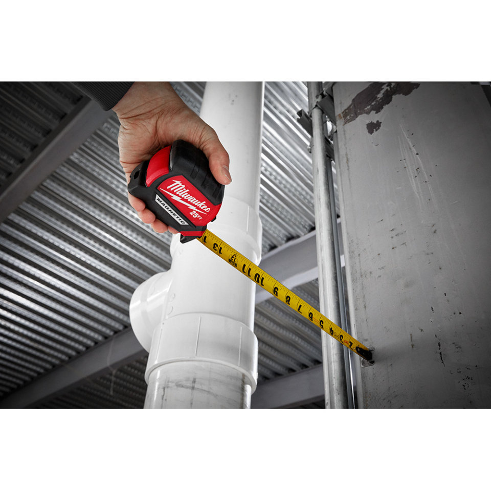 Milwaukee Tool - Tape Measure: 25' Long, 1–5/16 Width, Yellow Blade -  20759163 - MSC Industrial Supply