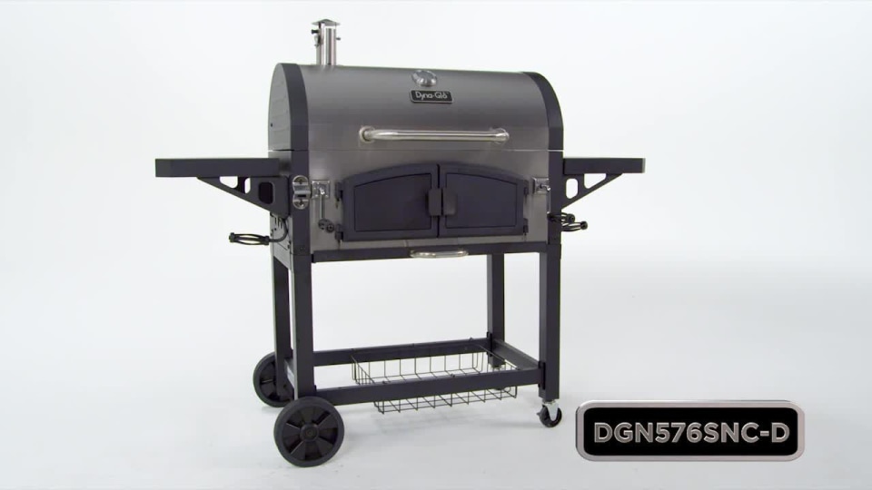 Dyna-Glo DGN576SNC-D Dual Chamber Stainless Steel Charcoal BBQ Grill - image 2 of 12