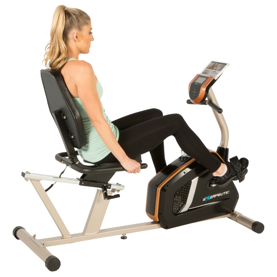 Exerpeutic 4000 magnetic recumbent discount bike with 12 workout programs