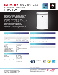 Plasmacluster Ion True HEPA Medium Room Air Purifier