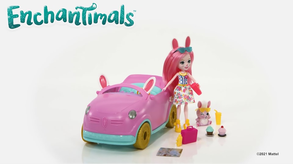 thumbnail video image 2 of Enchantimals Bunny Car HCF85, 2 of 7