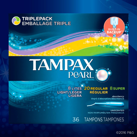 Tampax Pearl Tampons with Plastic Applicator