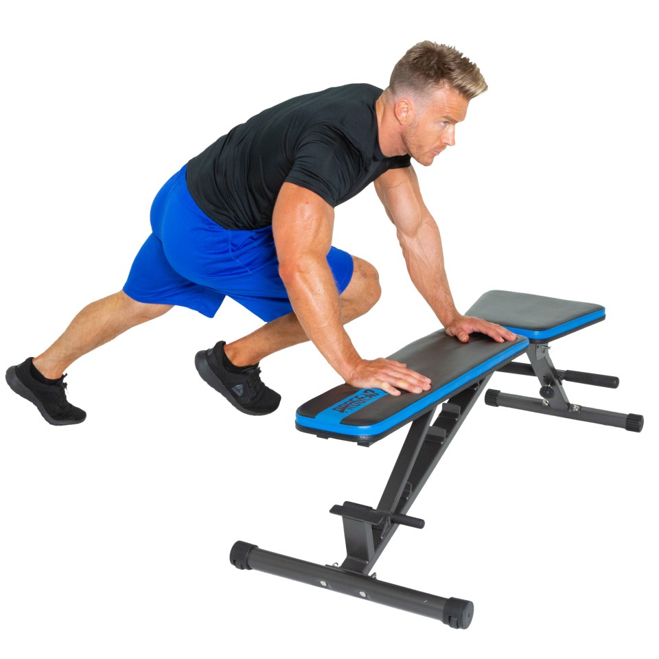 Progear 1300 adjustable 12 position weight bench with an extended 800lb weight capacity discount and leg hold down