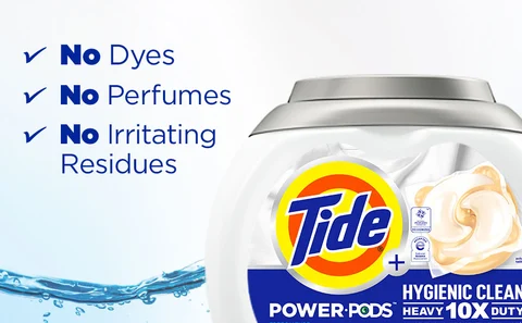 Tide Power PODS Heavy Duty Hygienic Clean Free Laundry