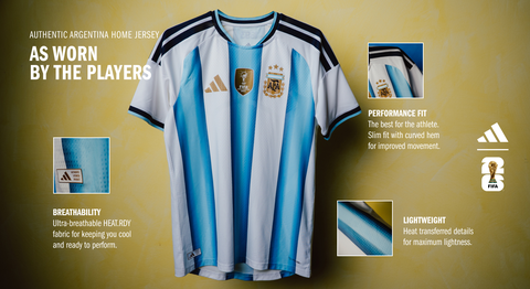 阿根廷国家队球员所穿的正品主场球衣