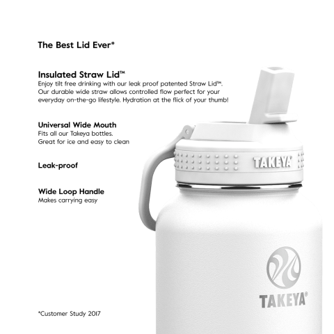 Takeya® Actives 24 oz. Insulated Stainless Steel Water Bottle with Straw Lid  in Arctic White, 24 ounces - Smith's Food and Drug