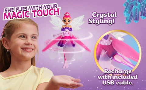 Crystal Flyers Magical Flying Toy Doll with Crystal Wings Girls Gifts Interactive Kids Toys for Girls and Boys Ages 5 and up Walmart