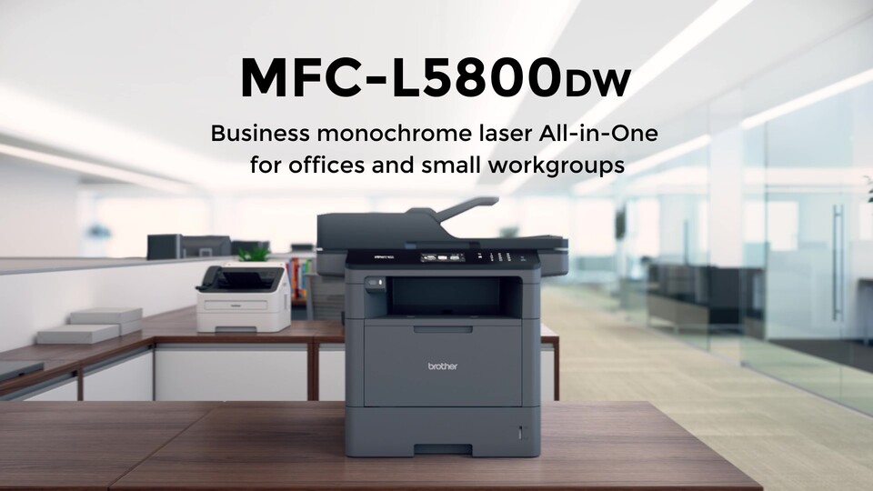thumbnail video image 2 of Brother Monochrome Laser Multifunction All-in-One Printer MFC-L5800DW, 2 of 4