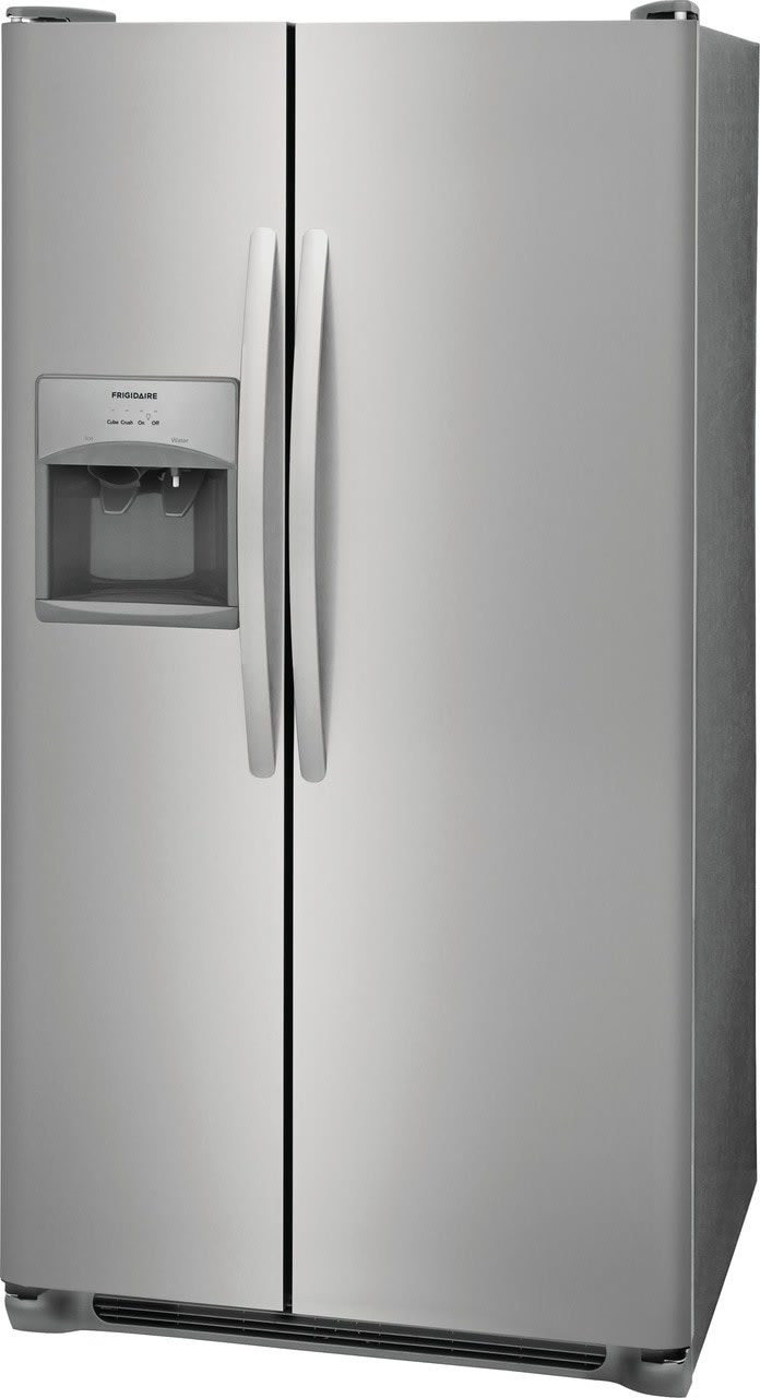 Frigidaire 22 Cu Ft Side By Side Refrigerator With Ice Maker Easycare Stainless Steel In The Side By Side Refrigerators Department At Lowes Com