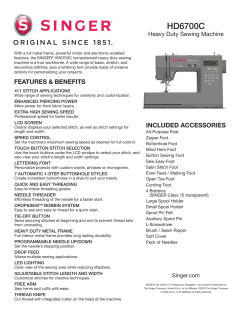 SINGER® HD6700C Heavy Duty Sewing Machine