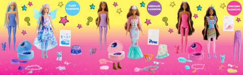 Barbie Color Reveal Peel Mermaid Fashion Reveal Doll Set with 25