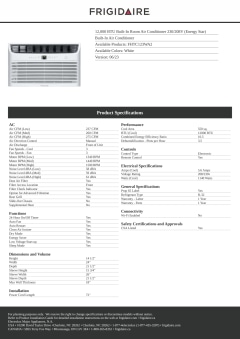 frigidaire fhtc123wa2