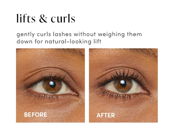 Gently curls lashes without weighing them down for natural-looking lift.