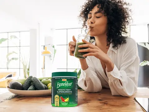Benefiber Prebiotic Fiber + Supergreens Dietary Supplement Powder