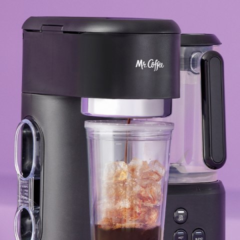 Mr. Coffee Single-Serve Iced and Hot Coffee Maker and Blender with 2  Tumblers 53891157872