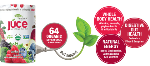 Packaging. 64 organic super foods that supports whole body health, energy and Digestive Gut Health