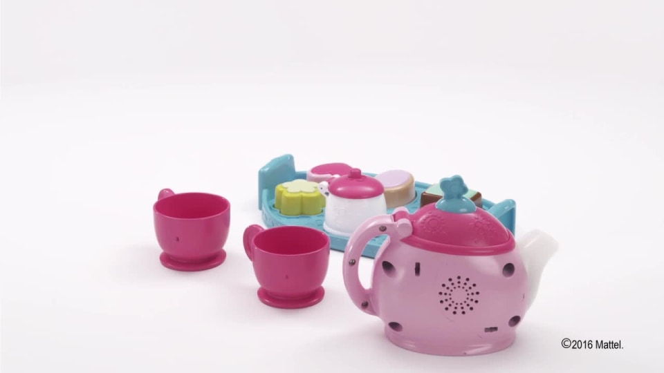 thumbnail video image 7 of Fisher-Price Laugh & Learn Sweet Manners Tea Set Interactive Toddler Pretend Play, 11 Pieces, 7 of 7