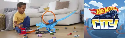 Hot Wheels City Sfreccia sul T-Rex Playset | Mattel