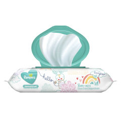 Toallitas húmedas Pampers Baby Wipes Sensitive, 1 caja de apertura  superior, 56 unidades.