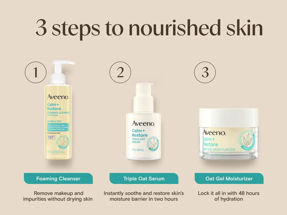 Foaming Face Cleanser, women men cleanser, Triple Oat Serum, women men serum, Face moisturizer
