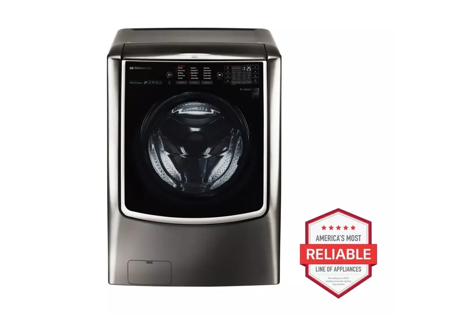 Lg signature mega capacity 5.8 cu ft turbowash steam washer and 9.0 cu ft turbosteam electric dryer sales