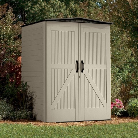 Vertical Resin Weather Resistant Outdoor Storage Shed, 2x2.5 ft., Olive and  Sandston - Storage Sheds, Facebook Marketplace