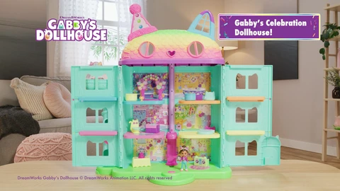 Gabby's Dollhouse 15 Piece Rainbow Celebration Dollhouse - Macy's