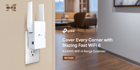 RE705X AX3000 Wi-Fi 6 Range Extender - Eliminate Dead Zones with Wi-Fi 6
