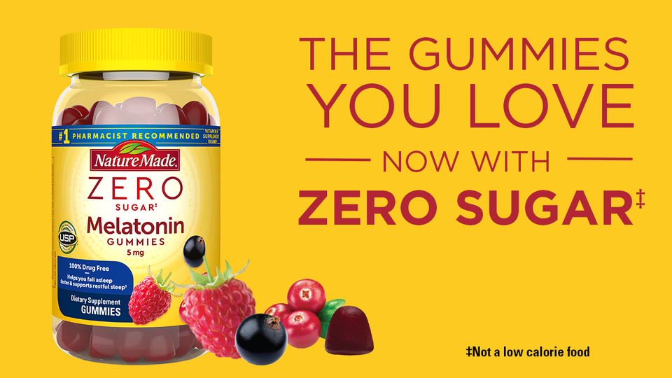 thumbnail video image 2 of Nature Made Zero Sugar Melatonin 10mg per 2 Gummies, Sugar Free Sleep Aid, 70 Count, 2 of 3