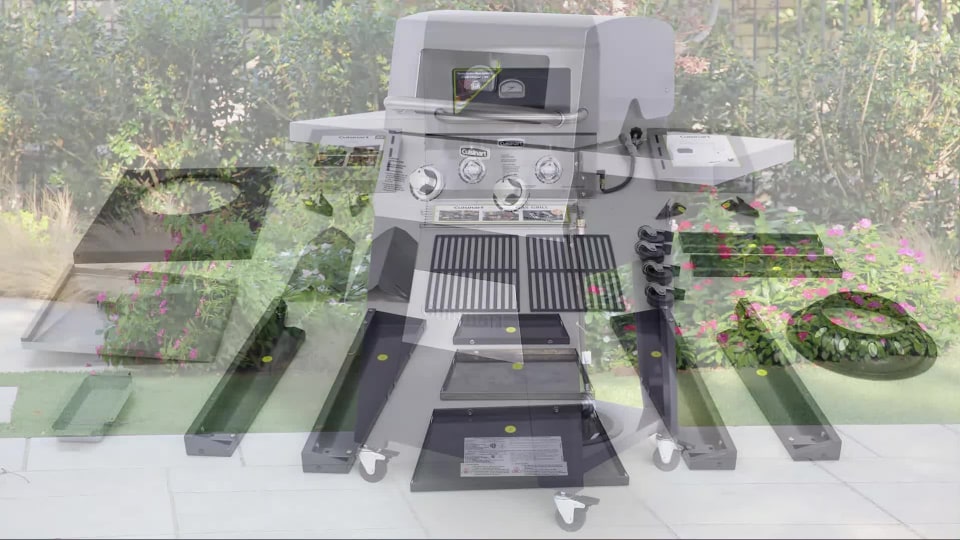 Cuisinart Two Burner Propane Gas Grill with Stainless Foldable Side