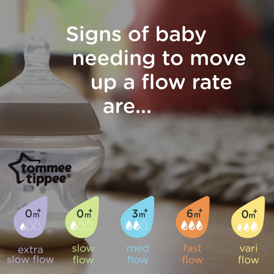 Tommee Tippee Closer to Nature Added Cereal Baby Bottle Nipples, 0