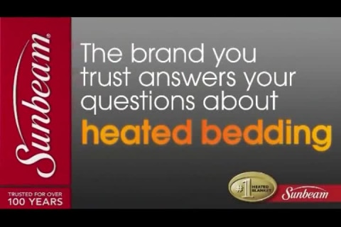 thumbnail video image 2 of Sunbeam Velvet Plush Electric Heated Blanket King Size Slate Grey, 2 of 4