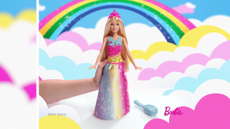 thumbnail video image 2 of Barbie Dreamtopia Brush 'n Sparkle Princess, 2 of 9