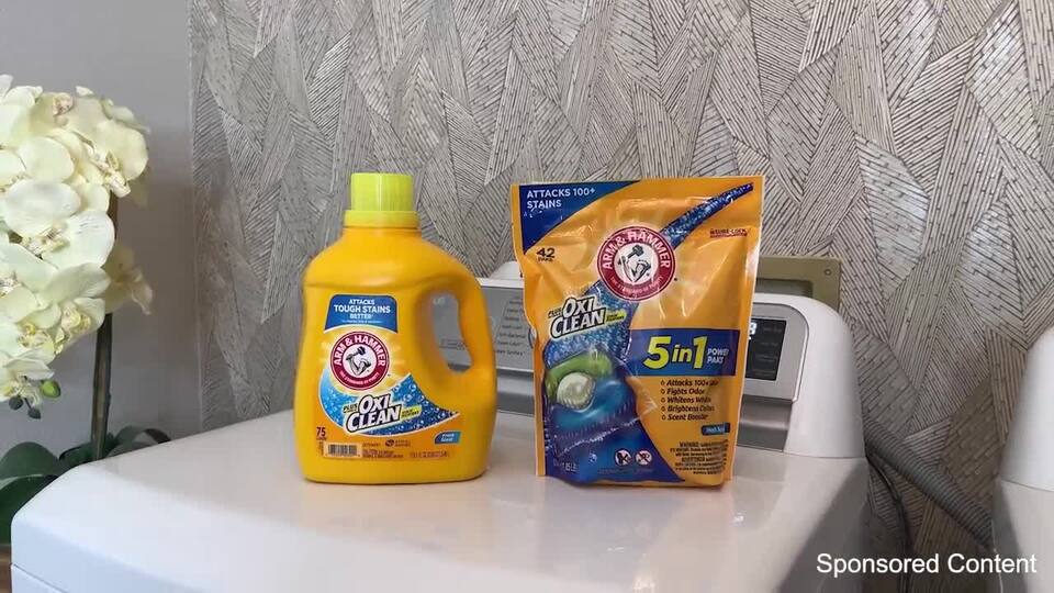 ARM & HAMMER Plus OxiClean Stain Removers, High Efficiency (HE), 5-in-1  Laundry Detergent Power Paks
