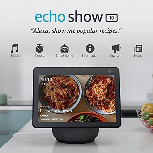 Echo AMZ-SHOW3-W Echo Show 10 (3rd Gen), HD Smart Display With Motion And  Alexa, White (2021)