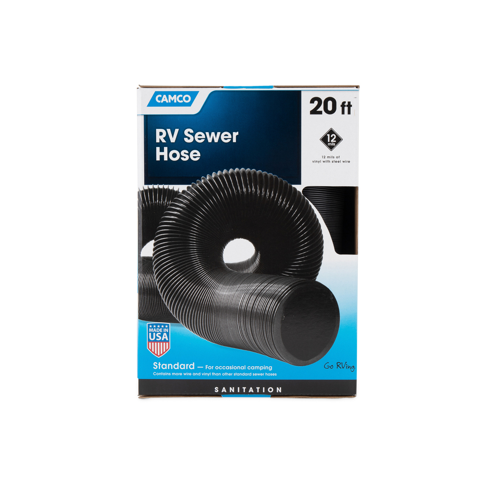 thumbnail video image 2 of Camco RV 20-Foot Sewer Hose 3-Inch Opening, 12 Mil of HTS Vinyl, Black (39615), 2 of 8