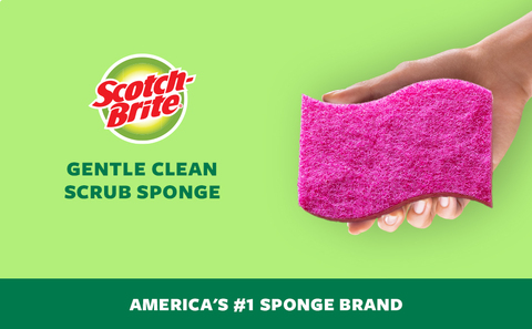 Scotch-Brite Scrub Sponges, Gentle Clean, 3 Pack