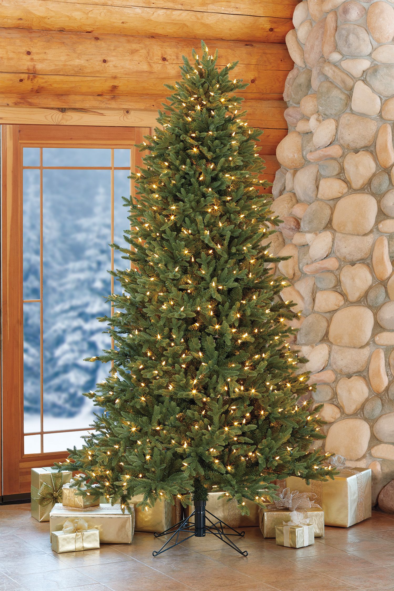 7 5 Pre Lit Surebright Led Artificial Christmas Tree Costco