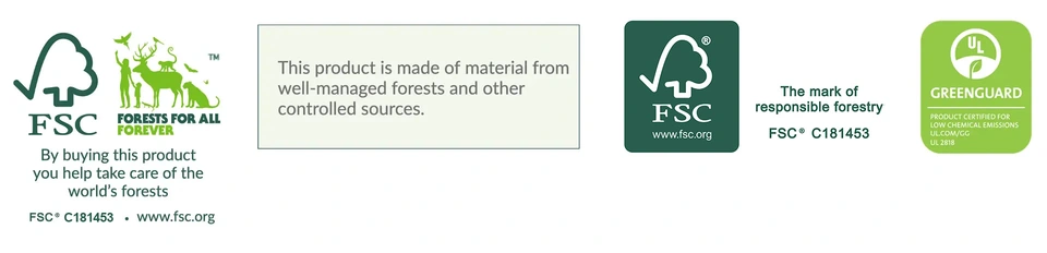 FSC C181453 - and Greenguard certified