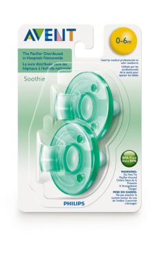 Chupete Philips AVENT Soothie, 0-3 meses, verde, aroma a vainilla, paquete  de 2, SCF190/07